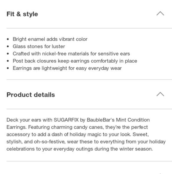 Sugarfix by baublebar mint condition candy cane christmas earrings discontinued - Picture 2 of 7